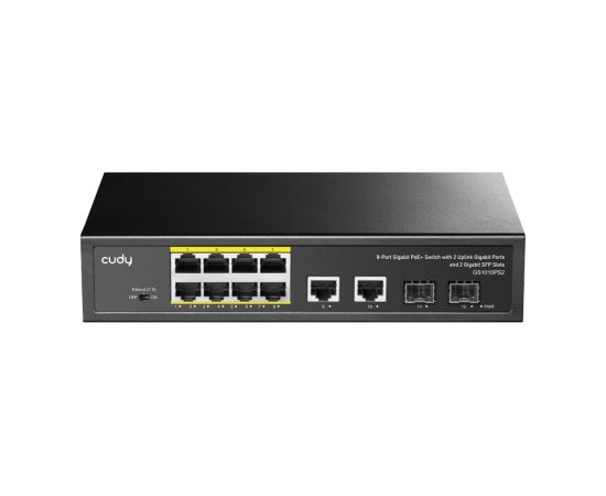 Cudy GS1010PS2 network switch Unmanaged Gigabit Ethernet (10/100/1000) Power over Ethernet (PoE) Black