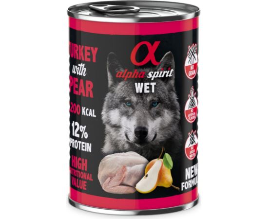 ALPHA SPIRIT WET Turkey with pear - wet dog food - 400g