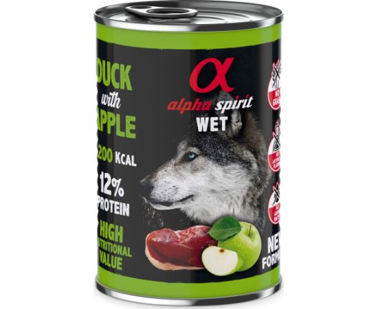 Alpha Spirit Karma mokra dla psa kaczka z jabłkiem 400g