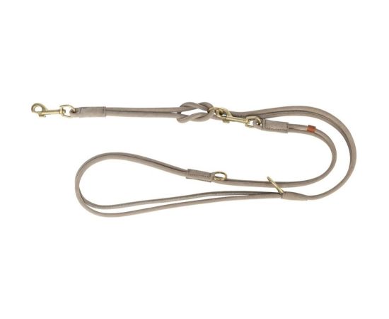 Trixie Pure, smycz regulowana, dla psa, sk�rzana, jasnoszara, S: 2 m/10 mm, okr�g�a