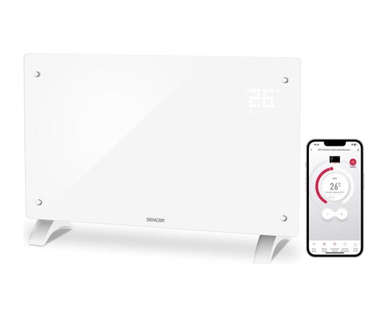 Smart wi-fi glass convection heater Sencor, white