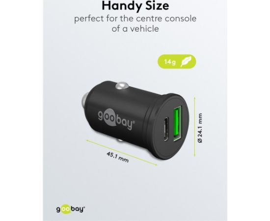 Goobay 61739 Dual-USB Car Fast Charger USB-C PD, 45 W Goobay