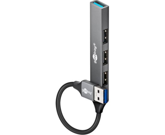 Goobay Slim 4-Port USB Hub, USB-A to USB-A, 5 Gbit/s 74456