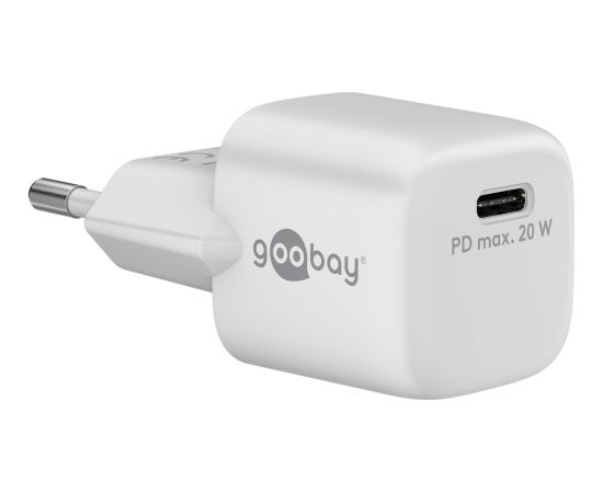 Goobay USB-C PD GaN Fast Charger Nano (20 W), White