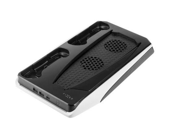 Fixed Multifunctional Station for PlayStation 5 with Cooling and Charging for two DualSense Controllers FIXPS5-MCS-BW