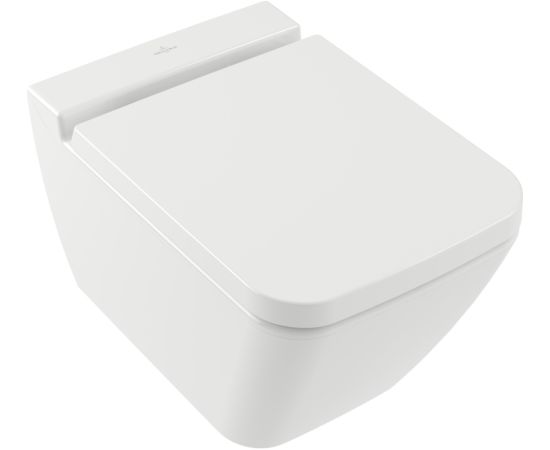 Villeroy & Boch pods ar QR/SC vāku Finion rimless, stiprināms pie sienas, 375x560 mm, SupraFix, balts CP