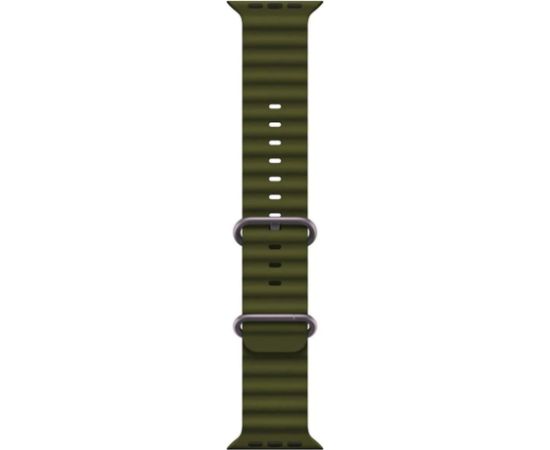 iWear   S1 Grooved Soft Silicone 20mm strap for Apple Watch 49mm / 45mm / 44mm / 42mm Khaki Green