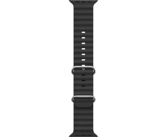 iWear   S1 Grooved Soft Silicone 20mm strap for Apple Watch 49mm / 45mm / 44mm / 42mm Black