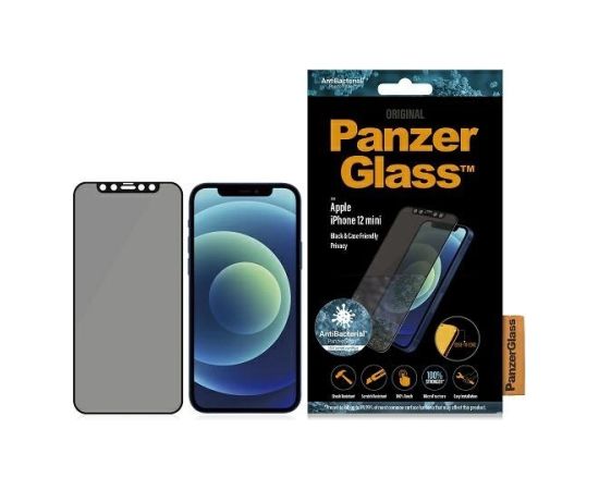 PanzerGlass E2E Super+ Microfracture antibacterial tempered glass for iPhone 12 mini - with black frame