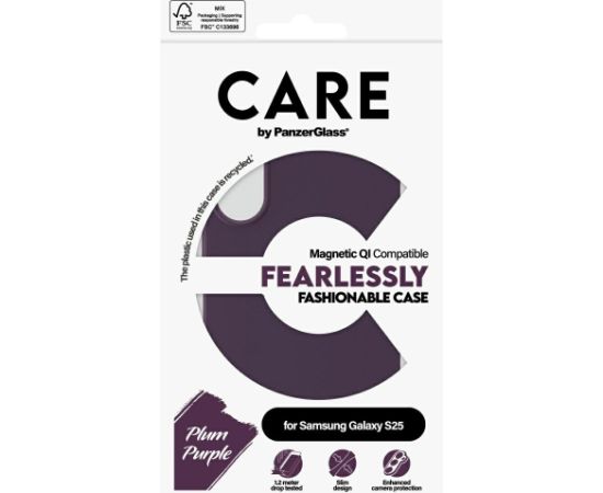 Etui CARE by PanzerGlass Fashion do       Samsung Galaxy S25 fioletowy