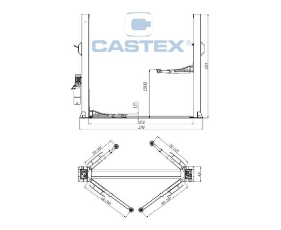 CASTEX QJY4.0-DS Divstatņu autopacēlājs ar rokas fiksatoriem 4T 2.2kW