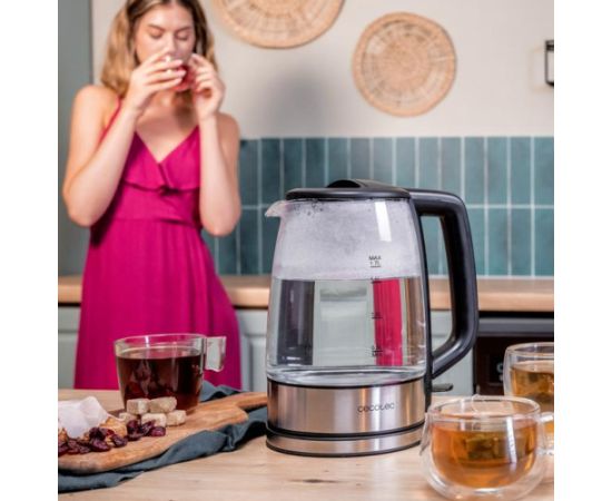 Cecotec Kettle ThermoSense 340 Clear Electric 2200 W 1.7 L Glass 360° rotational base Clear