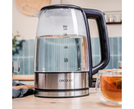 Cecotec Kettle ThermoSense 340 Clear Electric 2200 W 1.7 L Glass 360° rotational base Clear