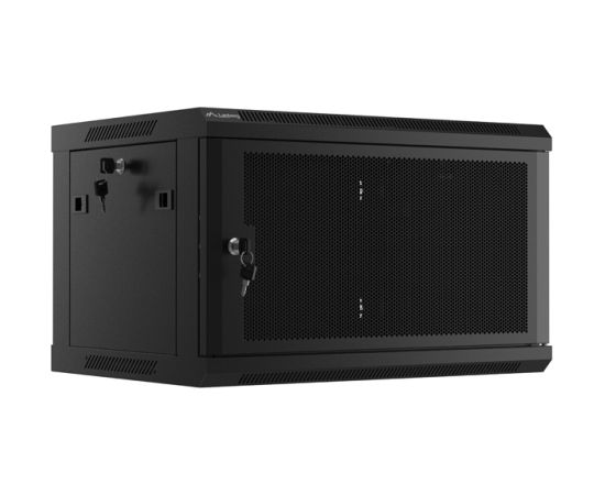 Lanberg Rack cabinet 19" wall-mount 6U/600x450 with perforated door (flat pack) WF01-6406-23B Black
