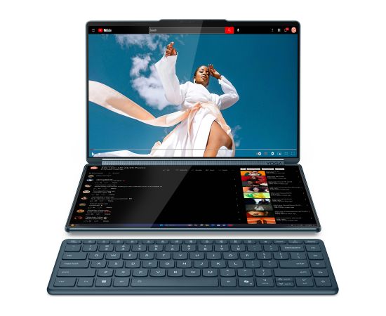 Lenovo Yoga Book 9 14IAH10 Tidal Teal 2x14 " OLED Touchscreen 2.8K WQXGA+ 2880 x 1800 pixels Glossy Intel Core Ultra 7 255H 32 GB Soldered LPDDR5x Solid-state drive capacity 1000 GB Intel Arc Graphics Windows 11 Pro 802.11be Bluetooth version 5.4 Keyboard