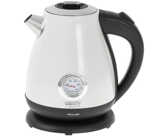 Camry Kettle with a thermometer CR 1344 Electric 2200 W 1.7 L Stainless steel 360° rotational base White
