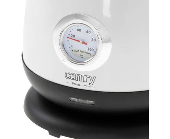 Camry Kettle with a thermometer CR 1344 Electric 2200 W 1.7 L Stainless steel 360° rotational base White