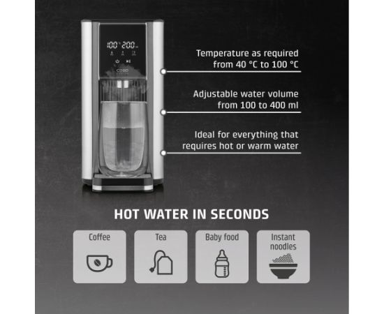 Caso Turbo hot water dispenser HW 620 Water Dispenser 2600 W 2.5 L Plastic/Stainless Steel Black/Stainless Steel