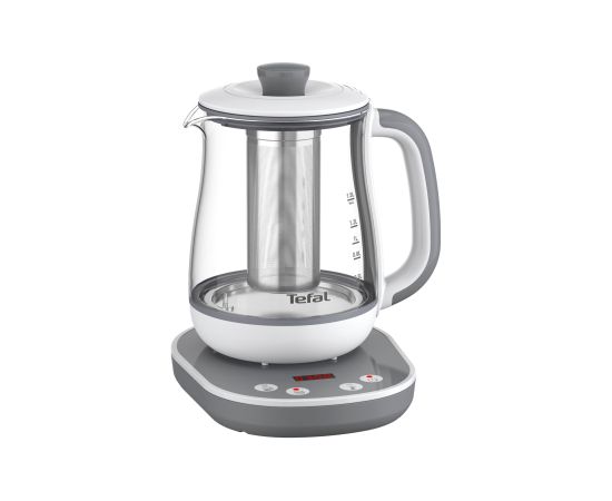 TEFAL Tastea Kettle BJ551B10 Tea Kettle 1400 W 1.5 L Glass 360° rotational base Grey/White
