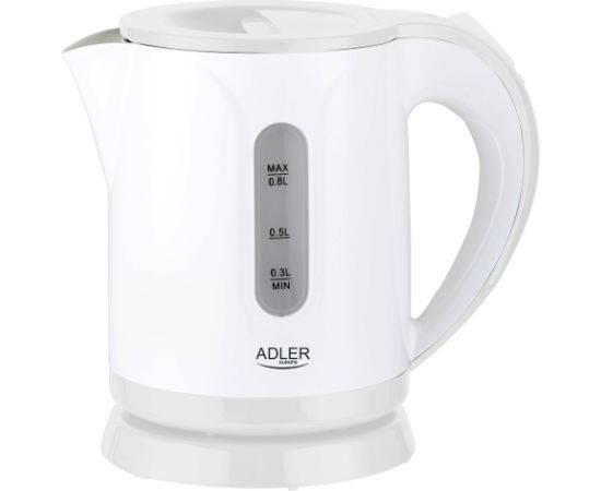 Adler Kettle AD 1371w Electric 850 W 0.8 L Stainless steel/Polypropylene 360° rotational base White