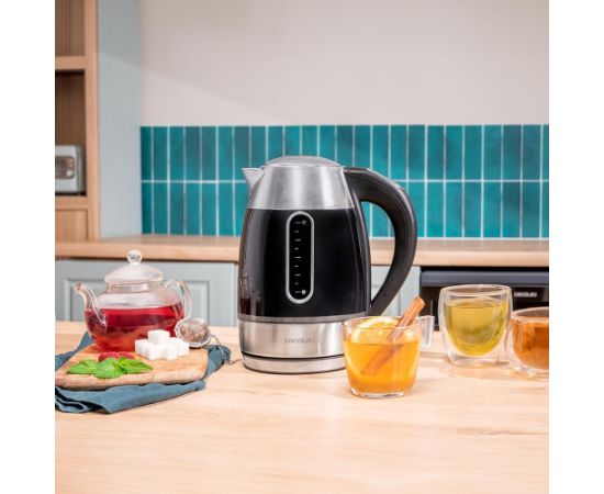 Cecotec Kettle Thermosense 400 VisionLight Electric 2200 W 1.7 L Stainless steel 360° rotational base Black/Stainless steel