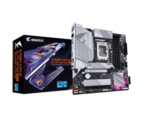 GIGABYTE B760M AORUS ELITE WIFI6E GEN5 Motherboard - Supports 14th Gen. Intel Core CPUs, 12+1+1 phases VRM, up to 5600MHz DDR5, 2xPCIe 4.0 M.2, Wi-Fi 6E, 2.5 GbE LAN, USB 3.2 Gen 2x2