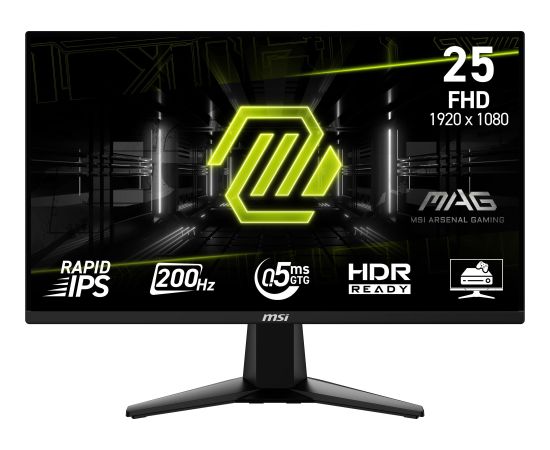 LCD Monitor MSI MAG 255F E20 24.5" Gaming Matte Panel IPS 1920x1080 16:9 200Hz 0.5 ms Colour Black MAG255FE20