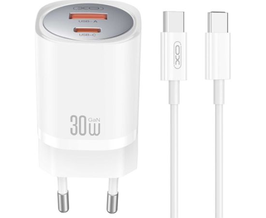 XO CE21 Зарядное устройство Type C/USB + Type C кабель 1m