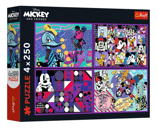 TREFL DISNEY MICKEY MOUSE Комплект пазлов, 4x250 шт.