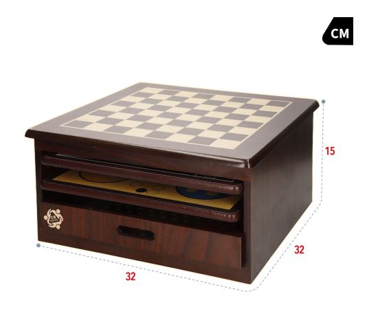 Набор настольных игр «10 в 1» с деревянным ящиком для хранения 5+ CB33074