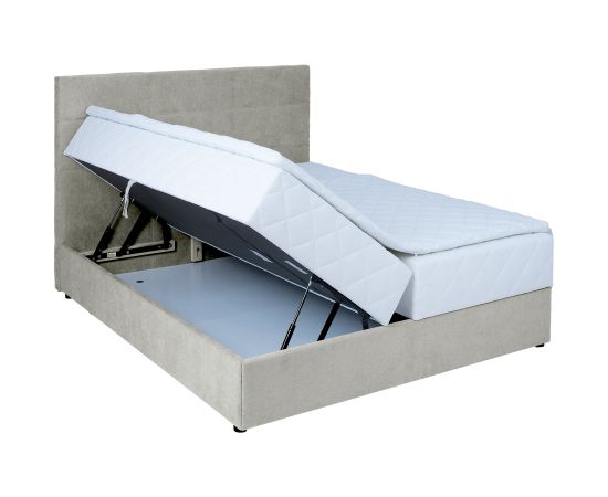 Continental bed LEVI 160x200cm, with mattress, dark beige