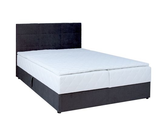 Continental bed LEVI 160x200cm, with mattress, dark grey