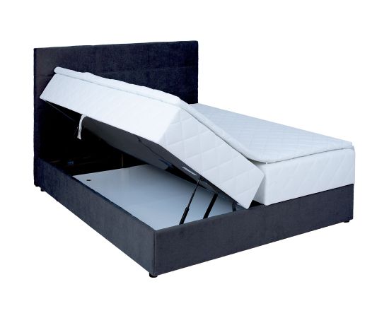 Continental bed LEVI 160x200cm, with mattress, dark grey