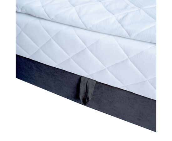 Continental bed LEVI 160x200cm, with mattress, dark grey