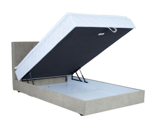 Continental bed LEVI 140x200cm, with mattress, dark beige