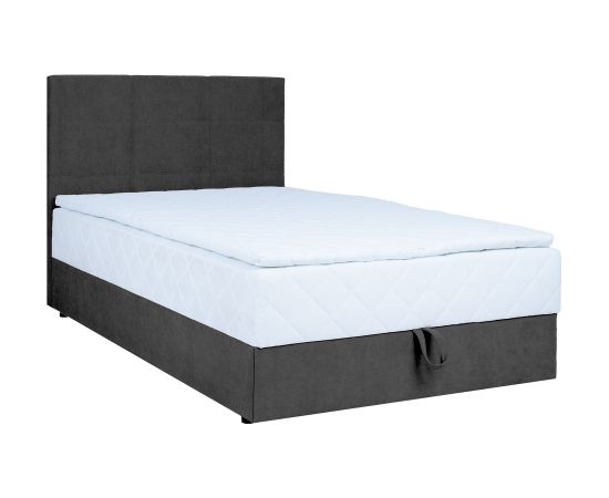 Continental bed LEVI 120x200cm, with mattress, dark grey