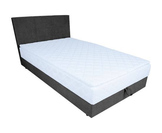 Continental bed LEVI 120x200cm, with mattress, dark grey