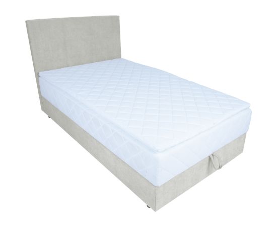 Continental bed LEVI 90x200cm, with mattress, dark beige
