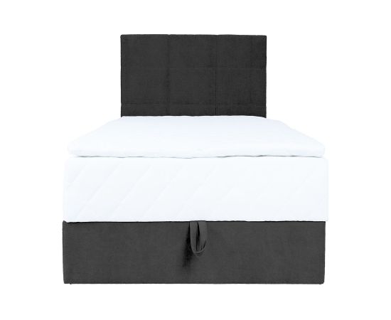 Continental bed LEVI 90x200cm, with mattress, dark grey