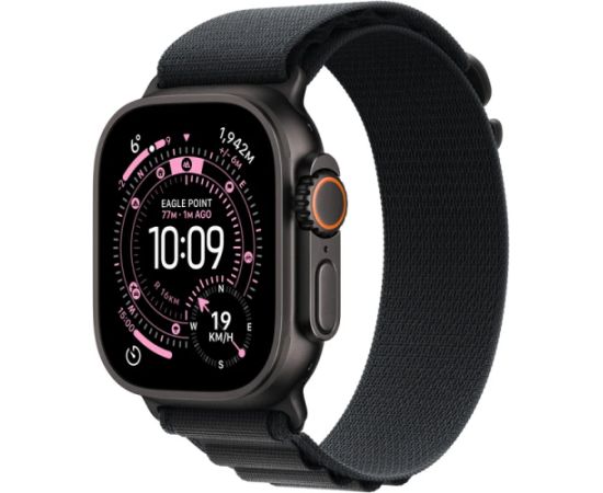 Apple Watch Ultra 3 GPS + Cellular 5G 49mm Black Titanium Case with Black Alpine Loop - Medium