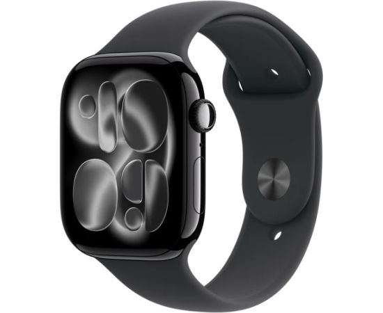 Apple Watch Series 11 GPS 42mm Jet Black Aluminium Case with Black Sport Band - S/M