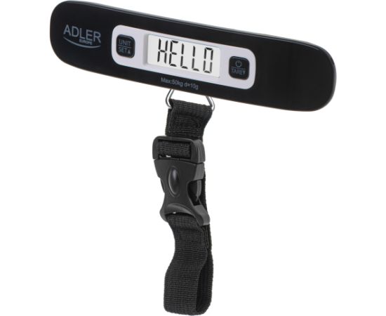 Adler Travel Luggage Scale AD 8190 Auto power off Maximum weight (capacity) 50 kg Low Battery Indicator; Overload Indicator; Measurement Range: From 50g to 50kg