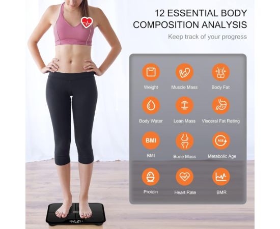 iHealth Wireless Body Composition Scale Nexus Pro Maximum weight (capacity) 181 kg Body Mass Index (BMI) measuring Black