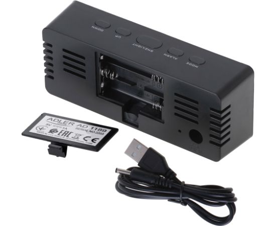 Adler Alarm Clock AD 1189B Alarm function Black