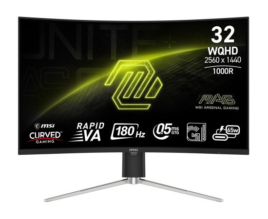 LCD Monitor MSI MAG 325CQRF QD E2 31.5" Gaming/Curved Panel VA 2560x1440 16:9 180 Hz 0.5 ms Colour Black MAG325CQRFQDE2
