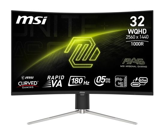 LCD Monitor MSI MAG 325CQRF QD E2 31.5" Gaming/Curved Panel VA 2560x1440 16:9 180 Hz 0.5 ms Colour Black MAG325CQRFQDE2