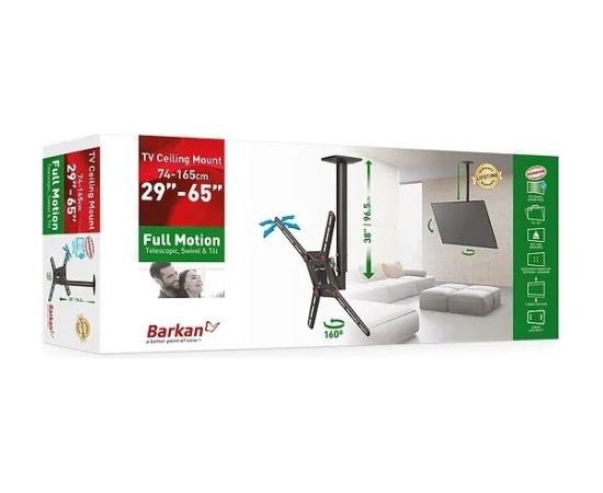 Barkan 3500B.B 29"-65" LED TV, 3 lankstų, lubinis, juodas
