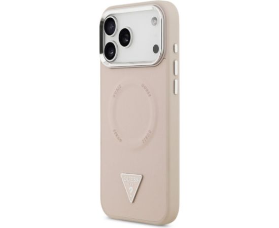 Guess Apple  iPhone 17 Pro Max PU Leather Triangle Logo MagSafe Case Pink