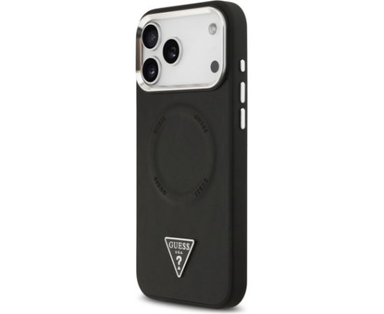 Guess Apple  iPhone 17 Pro Max PU Leather Triangle Logo MagSafe Case Black