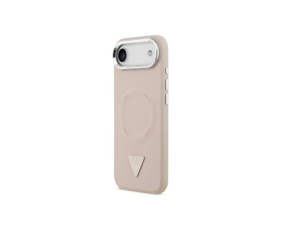 Guess Apple  iPhone 17 Air PU Leather Triangle Logo MagSafe Case Pink